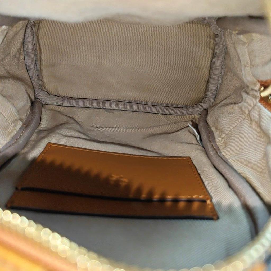 [Pre-Owned] Classic Allover Logo Studded Three-In-One Coated Canvas Shoulder Crossbody Backpack - Very Good #1IQOZOA