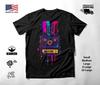 Retro Camera Neon Graphic T-Shirt Black Unisex S-2XL