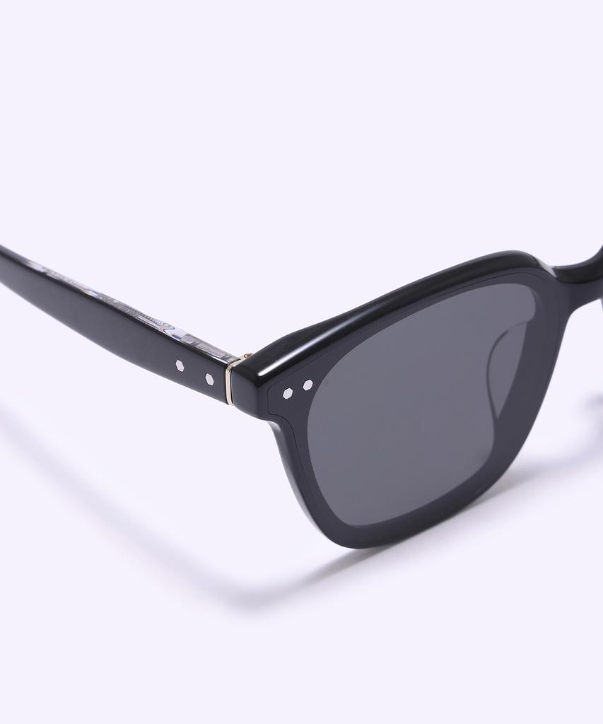 Alloaiweeo [Silverbite] Sbs1603 0920G Flat Bar Square Black Sunglasses
