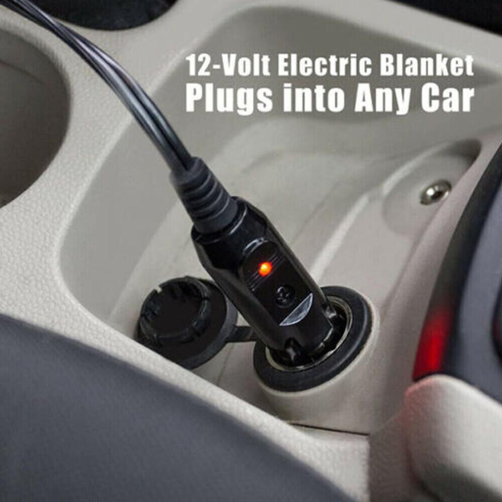 12V Electric Heated Blanket Warm Over Throw Fleece 4 Heating Levels UK