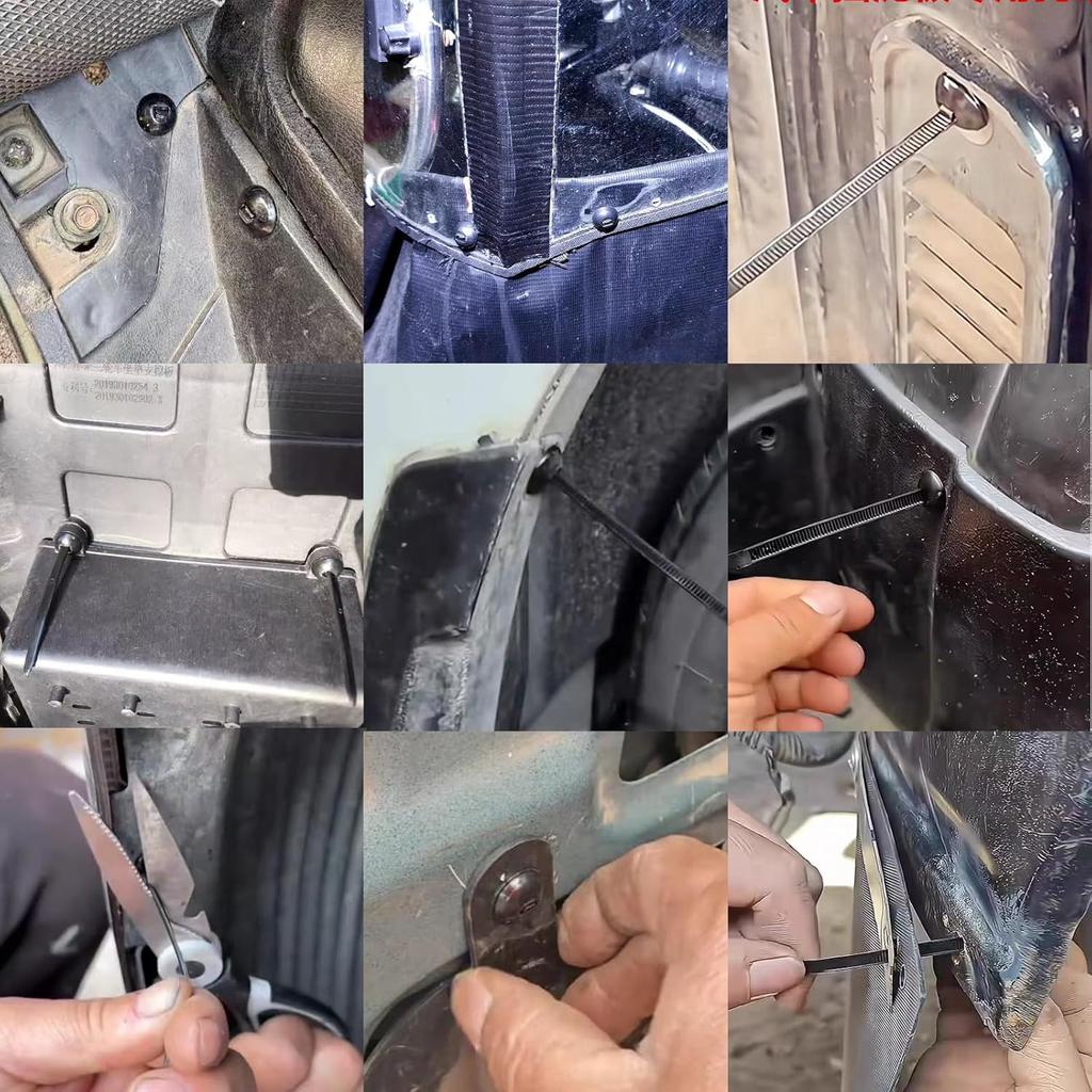 150 Pcs Nylon Universal Cable Tie Buckle, T Style Zip Ties Button Fixion Tools, Automotive Replacement Rivet Fixing, Clips for Cars Repair Engine