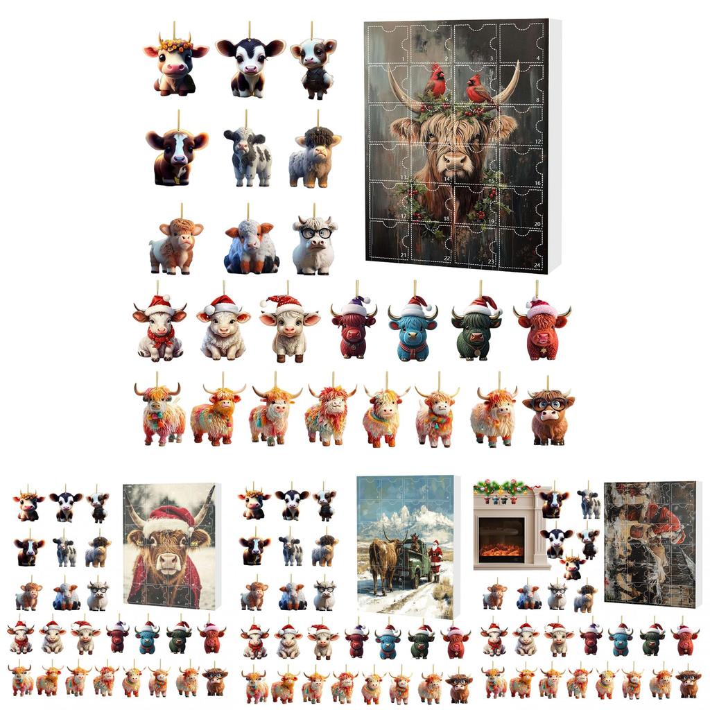 Weihnachts-Blindbox Mit Yak-Tier Acryl-Dekorationen Für Feiertagsbaum-Hänger Und Party-Geschenke