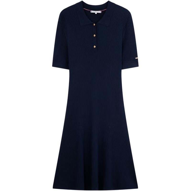 

Tommy Hilfiger Women s Textured Polo Collar Slim Dress S