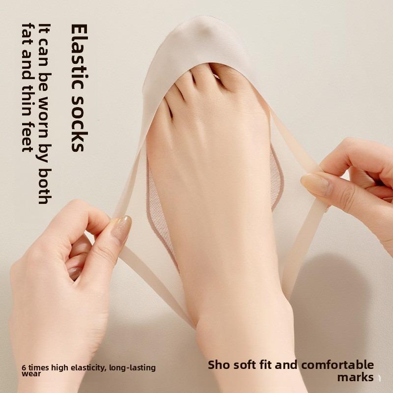 5 Pairs of Women's Summer Solid Color All Over Cotton Sole Invisible Shallow Mouth Boat Socks