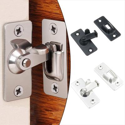 1pc Door Lock With 4Screw 90 Degree Barn Door Latch Bolt Hook Latch Drawers Cabinet Locks Right-Angle Sliding Gate Lock Hardware