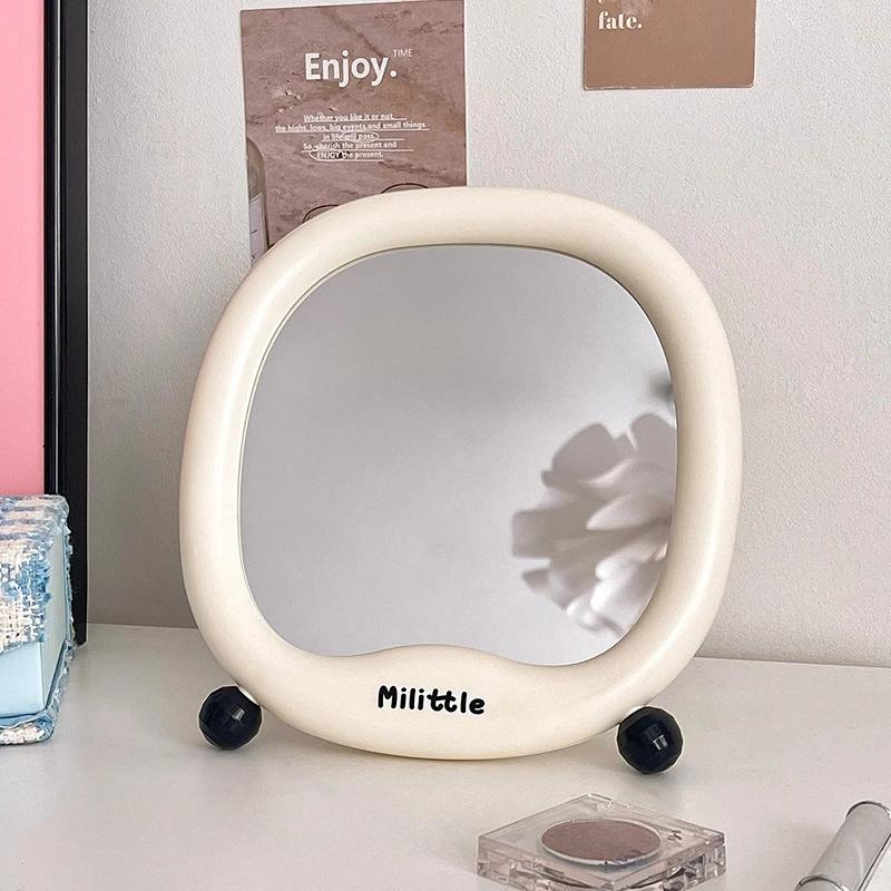 Kawaii Little Tail Makeup Mirror Cute Portable Desktop Mirror for Student Dormitory INS Style Decorative Mirror Bedroom Decor