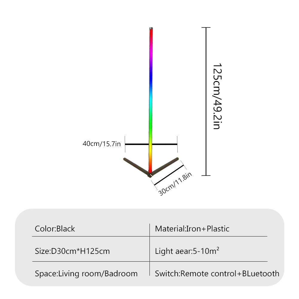 Modern LED Floor Lamp Remote Control/Phone RGB Adjustable Light Color Bedroom Living Room Sofa Corner Home Led Atmosphere Lights