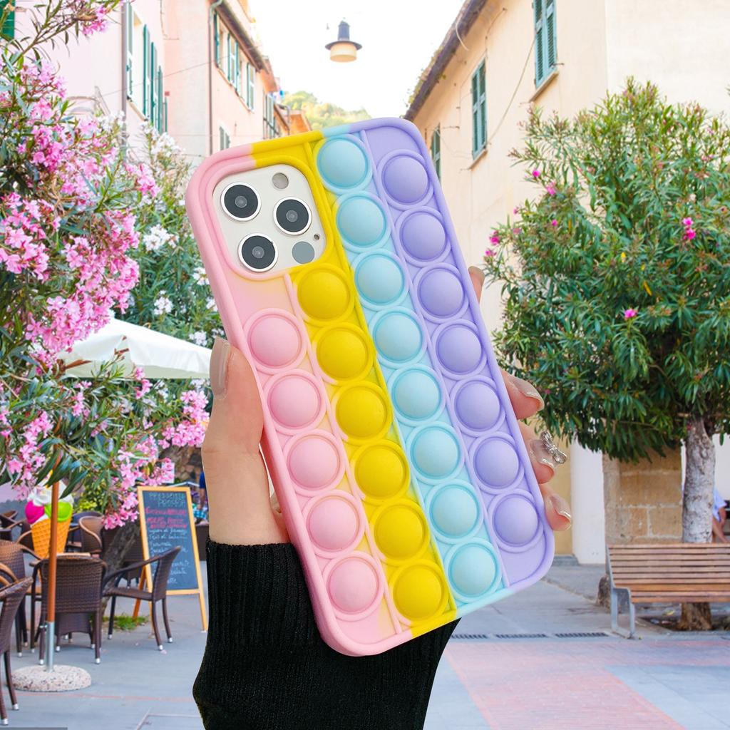  Reliver Stress Toys  Phone Case For  8/XR/11/12 Push Bubble