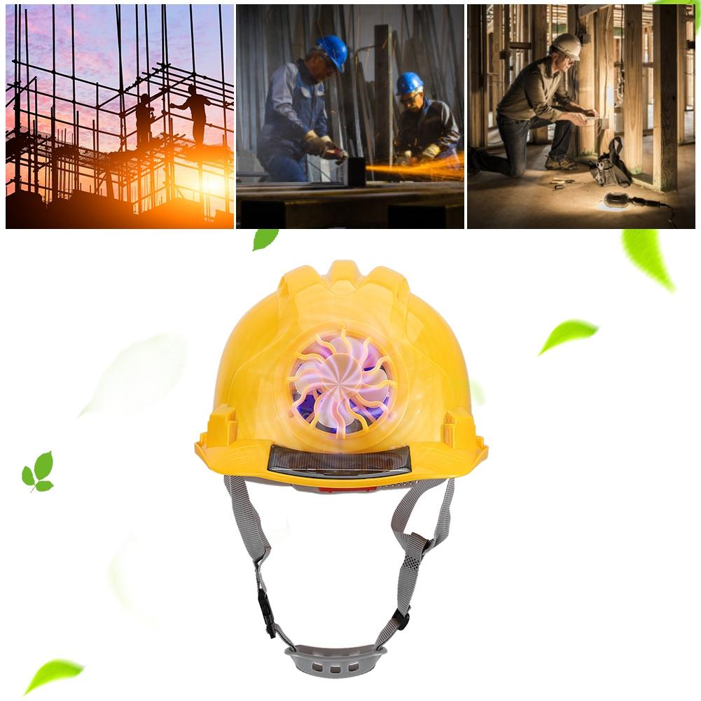 Outdoor-Sicherheitshelm mit Solarstromventilator, Arbeitshut, Bau-Schutzkappe, Gelb