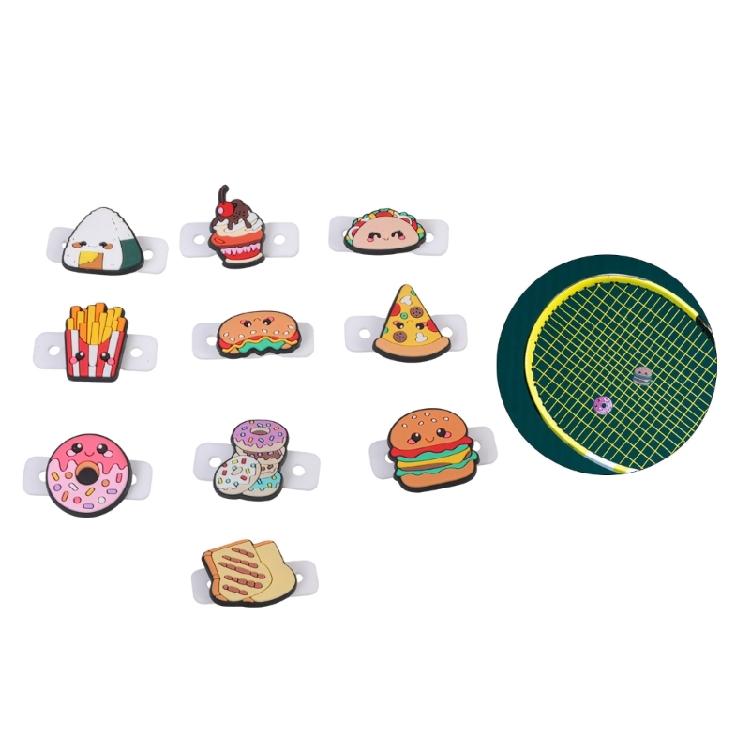 Multiple Styles Cartoon Food Rackets Dampeners for Minimizing Impacts Shocked and Enhancing Sport Aesthetic