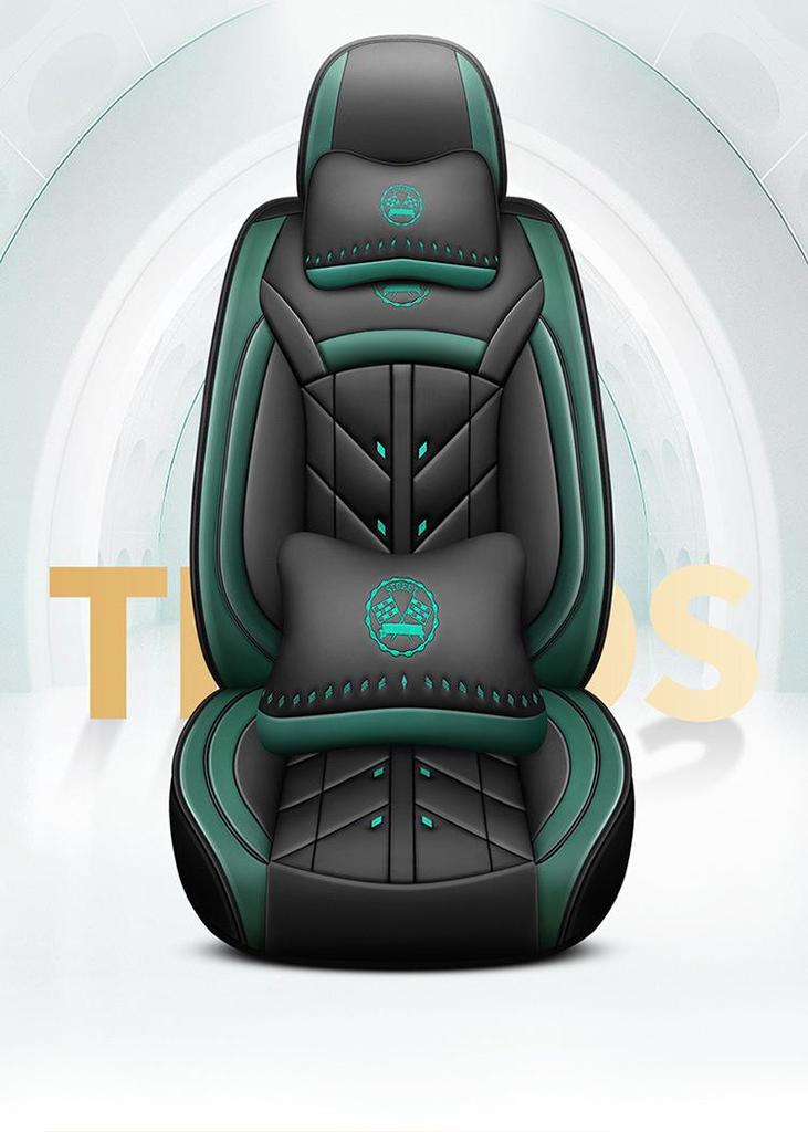 Universal Full Leather Car Seat Cushion for Five-Seaters - All-Season Coverage