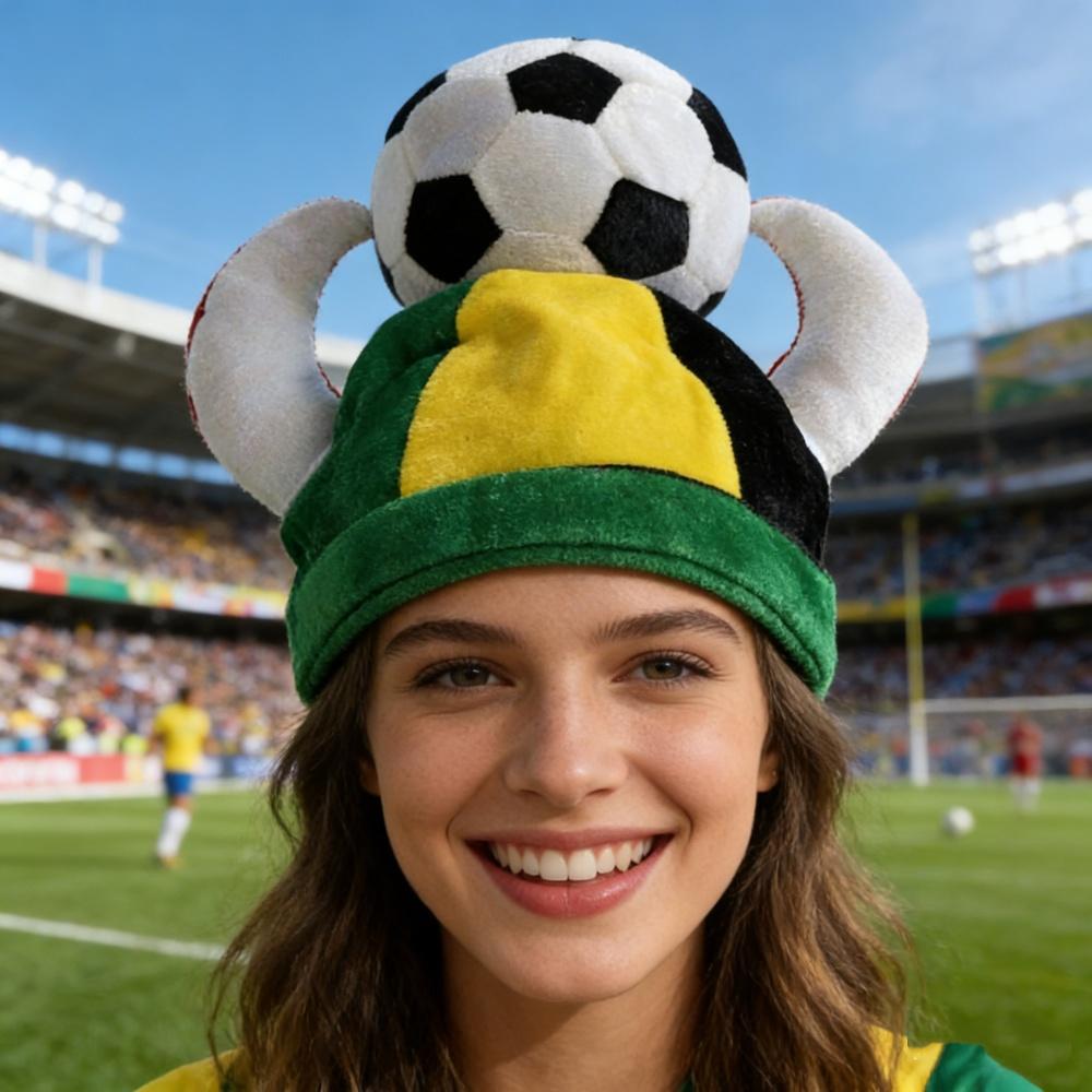 Football Soccer Fans Cap Funny Hat for Women Mens Football Headdress Cheerleading Party Sports Favors Cheering Hat Party Props