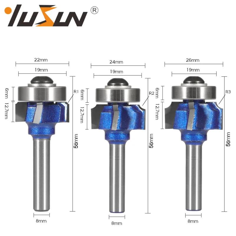 1 PCS 6mm/6.35mm/8mm ShankCorner Round Router Bit R1 R2 R3 Trim Edging Woodworking Mill Classical Cutter Bit for Wood