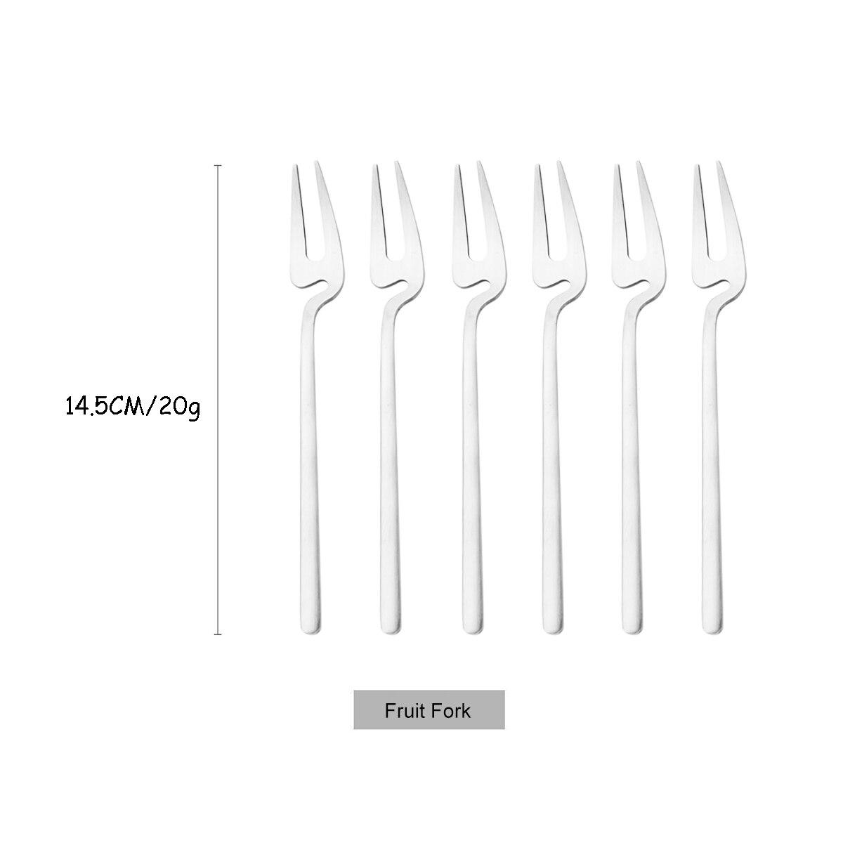 

6 шт., матовый набор вилок для торта, матовая посуда из нержавеющей стали, чайная вилка для закусок, столовые приборы, столовые приборы, десертная вилка для фруктов, набор столовых приборов серебряный