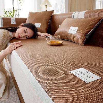 Sofa Cushion Summer Summer Non-Slip Sofa Cover Cloth Ice Silk Rattan Mat Sofa Seat Cushion