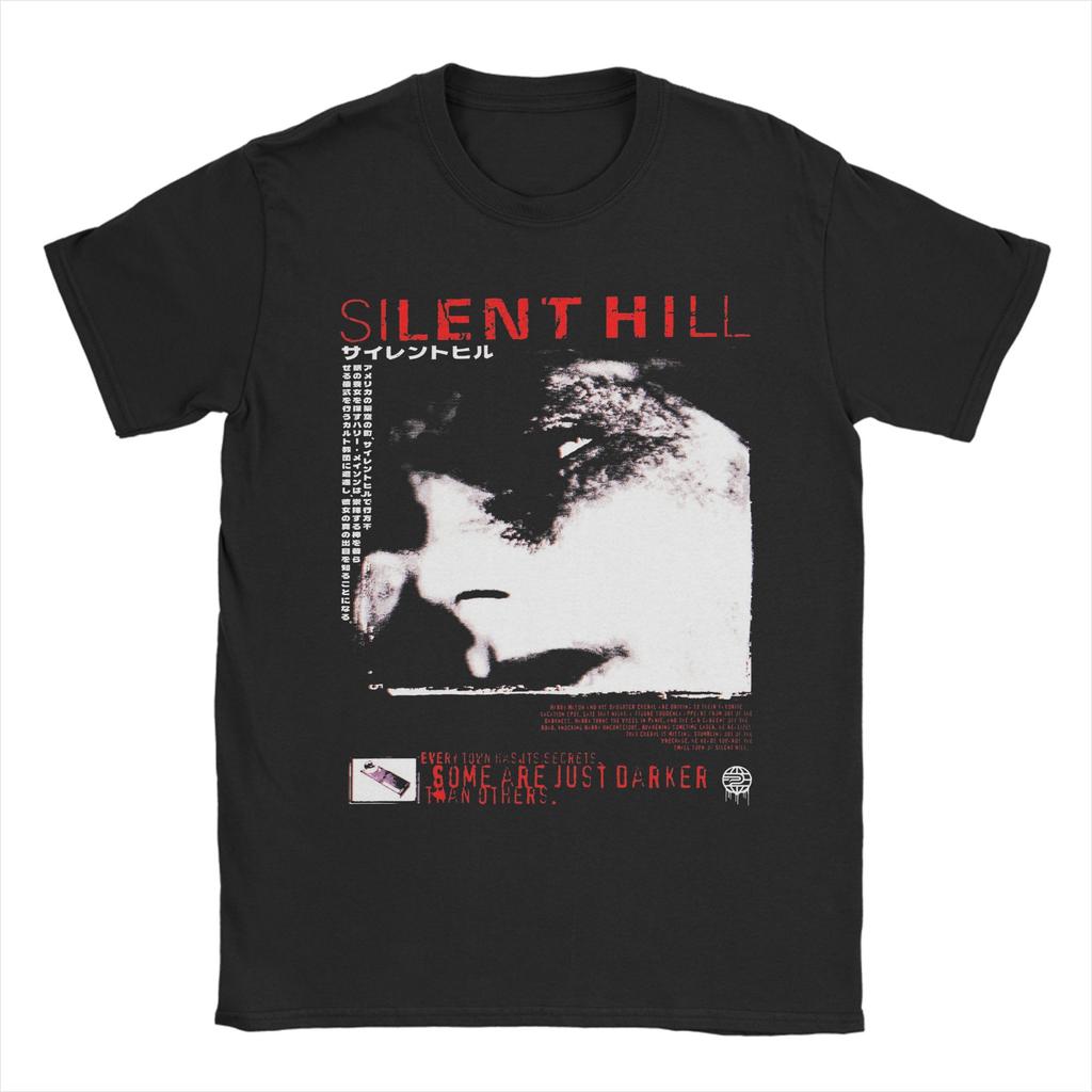 Silent Hill 1 Game T Shirts for Men Pure Cotton Novelty TShirts O Neck Tees Short Sleeve Clothing Big Size