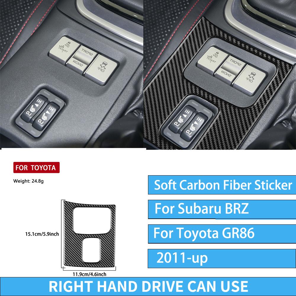 For Subaru BRZ/ For Toyota GR86 -up Carbon Fiber Decal Car Center Console Shift Panel Interior Decorative Stickers