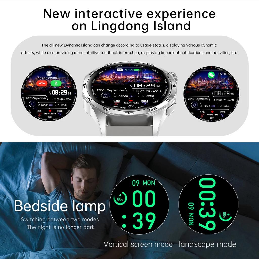 2025 New GT5 PRO Smart Watch Men Watch 5 Pro AMOLED HD Screen Bluetooth Call GPS Trajectory NFC Heart Rate Compass SmartWatches