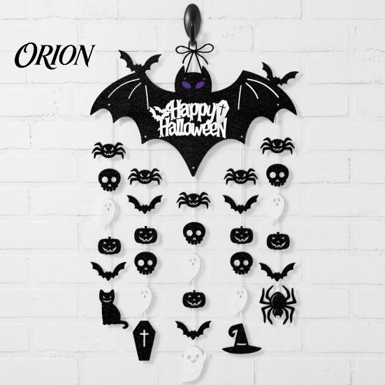 Wall Hanging Bat Set Happy Halloween Door Sign, Spooky Skull Spider Paper Creative Gift for Ornament, Large Hanger Party Supplies Realistic Art