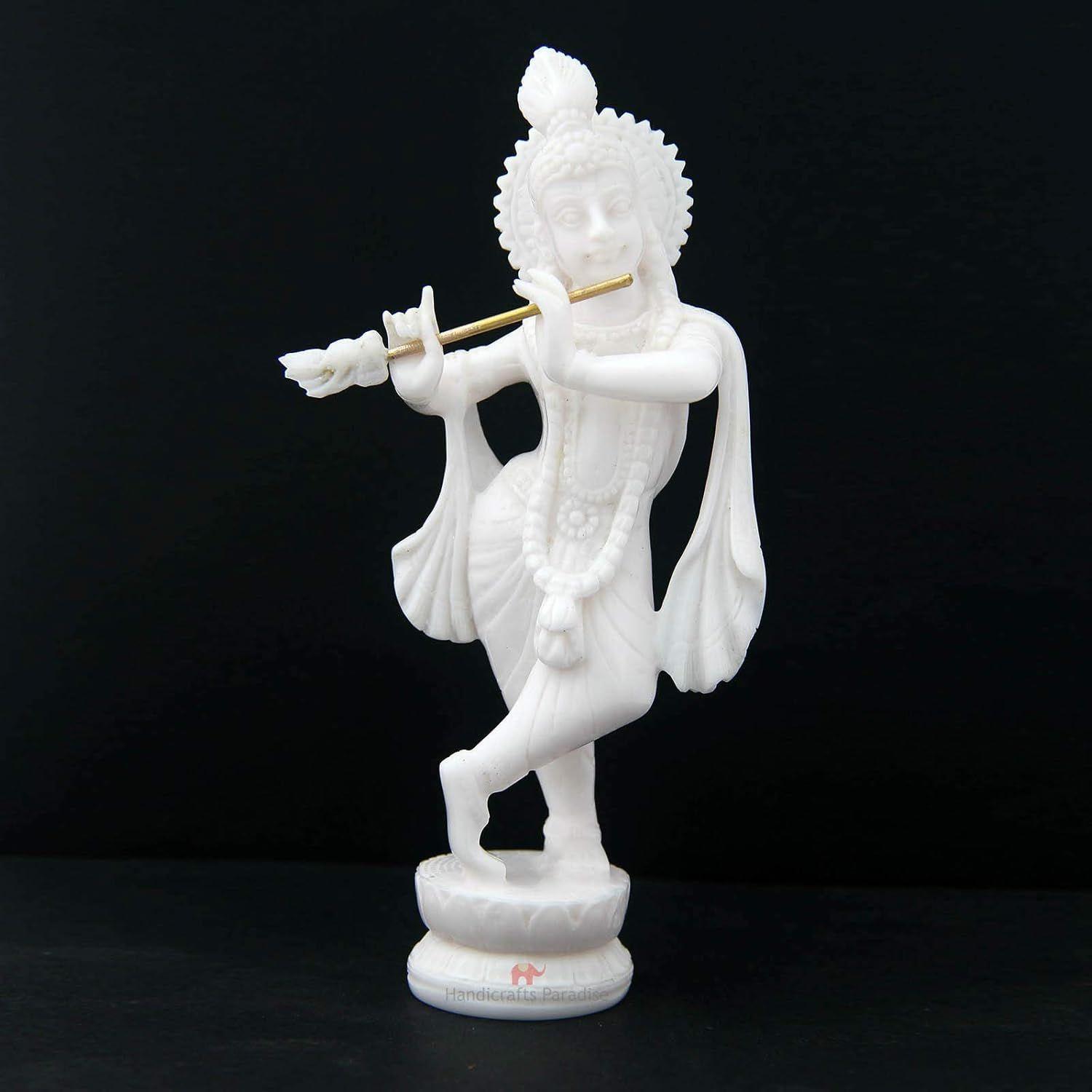 

Resin Standing Krishna Idol белый