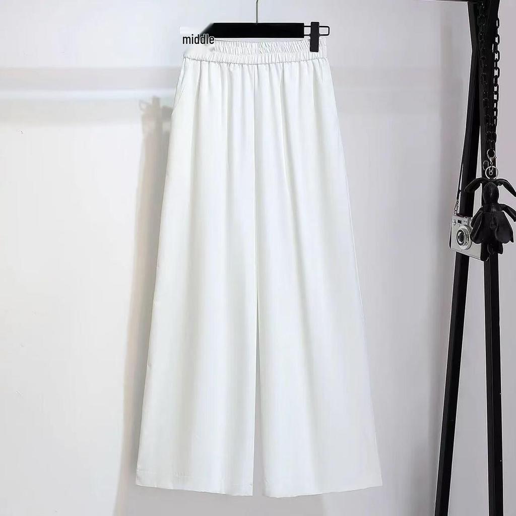 2026 Sommer Chic High-Waist Schnürung Weiter Bein Hosen & Elegantes Oberteil Set