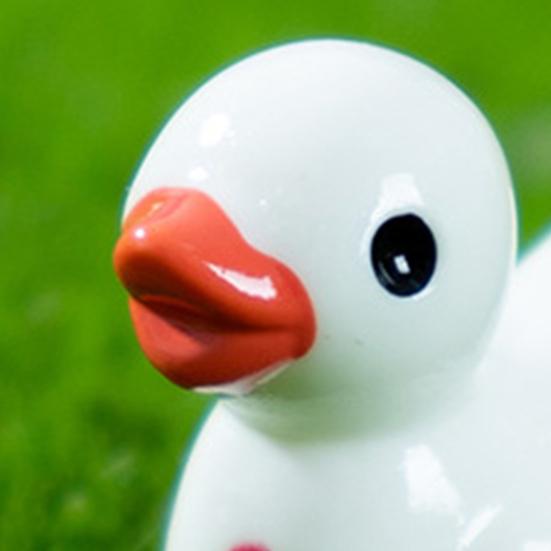 60Pcs Breast Cancer Mini Duck Figurine Red Ribbon Duck Resin Statue Miniature Animal Ornament Decoration Breast Cancer Awareness Month Gifts Party