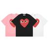 Comme Des Garcons Herz-Print T-Shirt Herren Damen Lässiges Lockeres Kurzarm-T-Shirt Basic Top