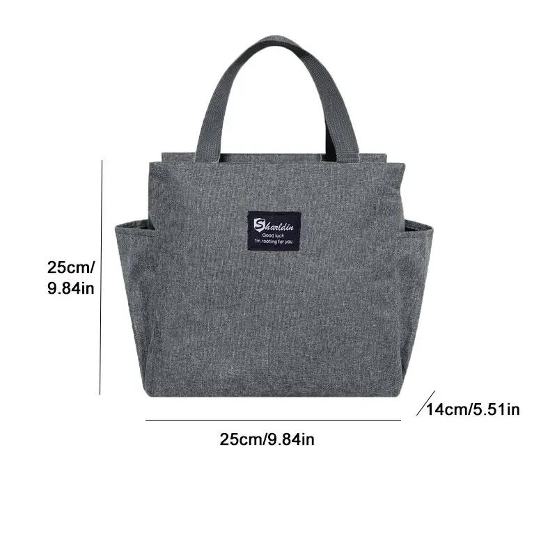 Large Capacity Cooler Lunch Bag Waterproof Oxford Portable Zipper Thermal Lunch Bags Insulated Food Bag Camping Picnic Case