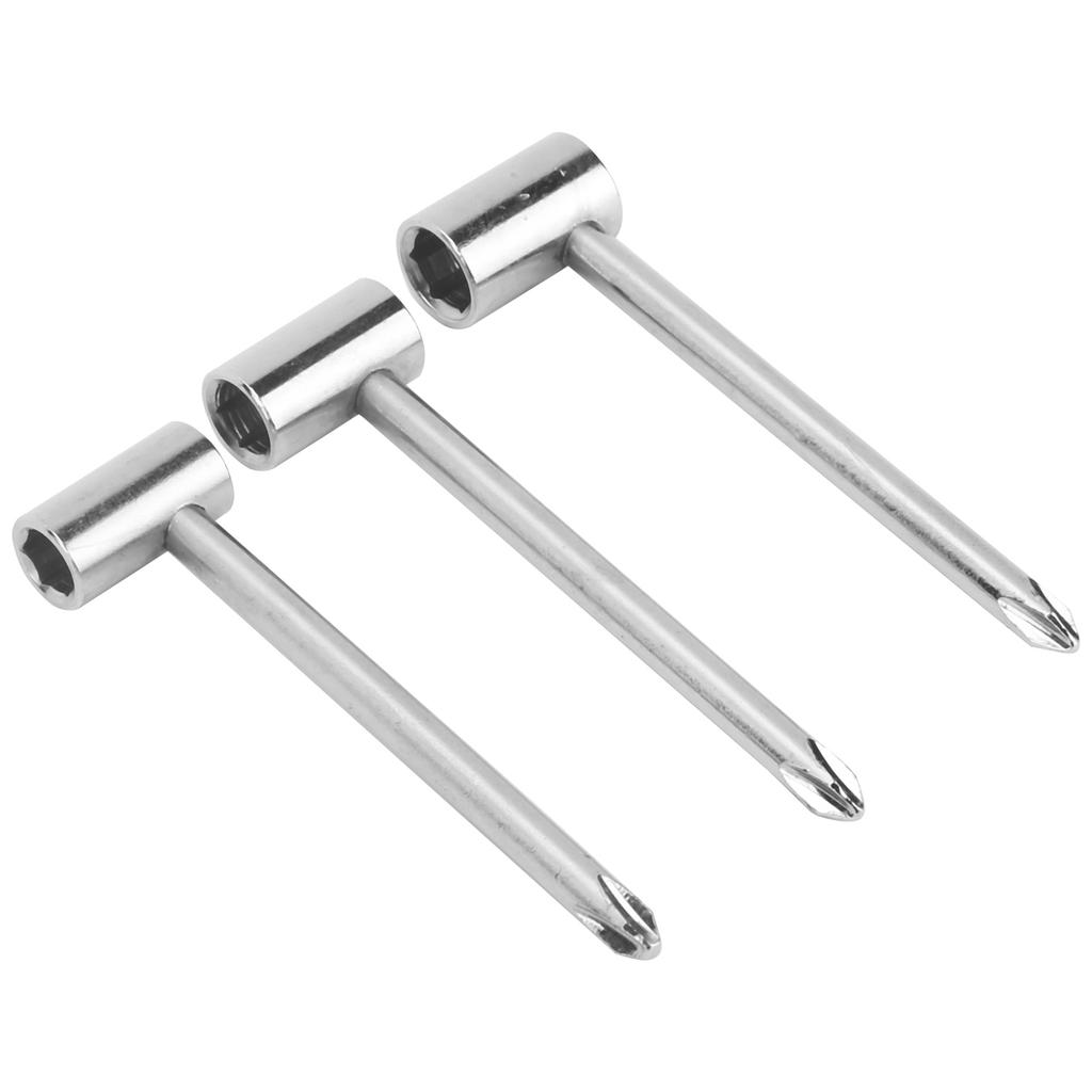 3PCS Guitar Rod Wrench Iron 7MM  8MM  6.35MM Universal Instrument Adjustment ToolSilver
