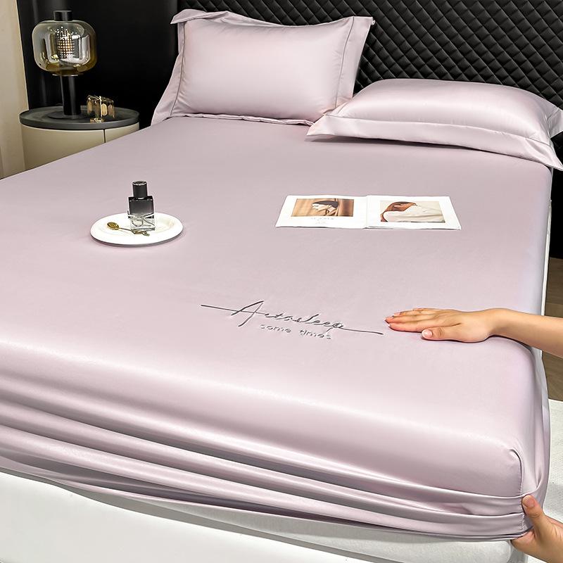 Summer Ice Silk Bed Sheet Single Piece Mattress Protector 25 New Solid Color Bed Cover Dust Cover Summer Sheet