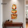 Durable Waterproof Wood Sign Thanksgiving Pendant, Wooden Fall Decoration, Pumpkin And Fruit Basket Porch Entrance Autumn Decor Printed, for