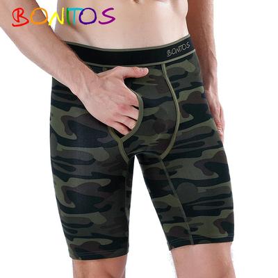 1Pcs Print Long Men's Underpants Cotton Men Boxers Comfortable Underwear For Man