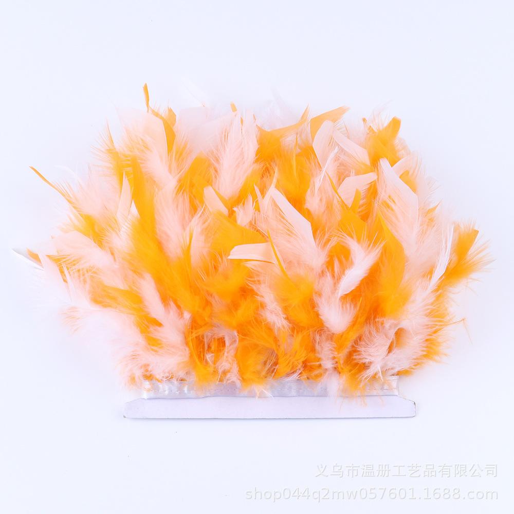 Two-Color Mixed-Color Fire Piece Cloth Edge 10-15Cm Barbie Doll Diy Material Color Turkey Feather Cloth Tape