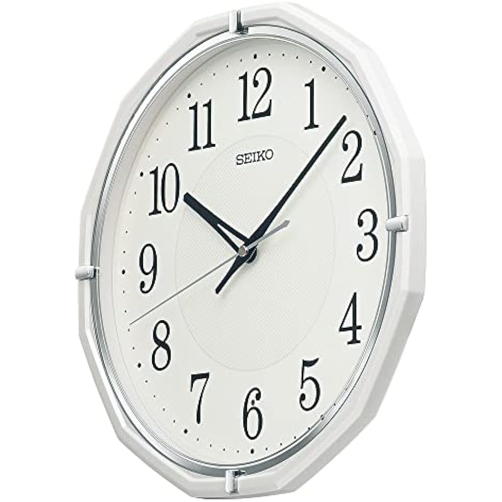 Seiko Clock Wall Clock, Radio-Controlled, Analog, White Pearl, 305×305×47mm, KX274W