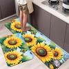 1Pcs Anti Fatigue Kitchen Rugs Sunflower Butterfly Print Waterproof Non Slip Thick Cushioned Mat