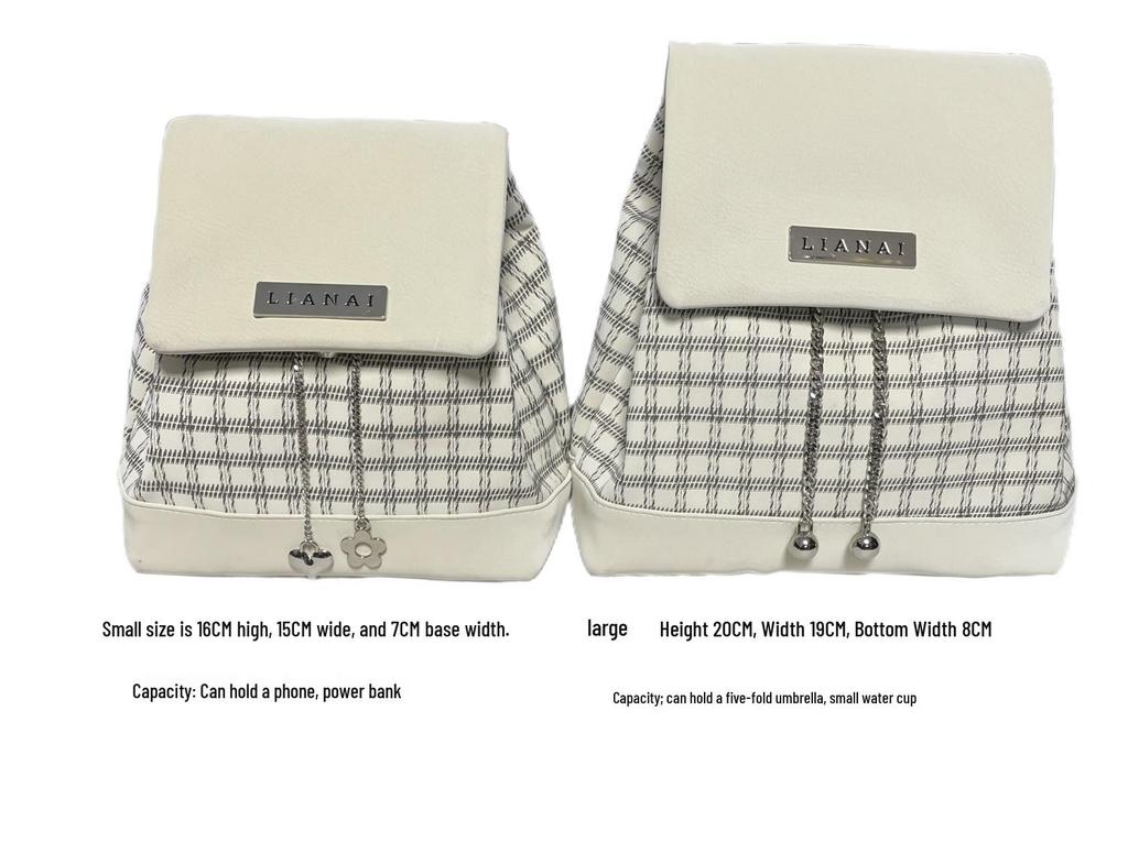 Chain Love Y2K Plaid Mini Backpack - 2023 College Style