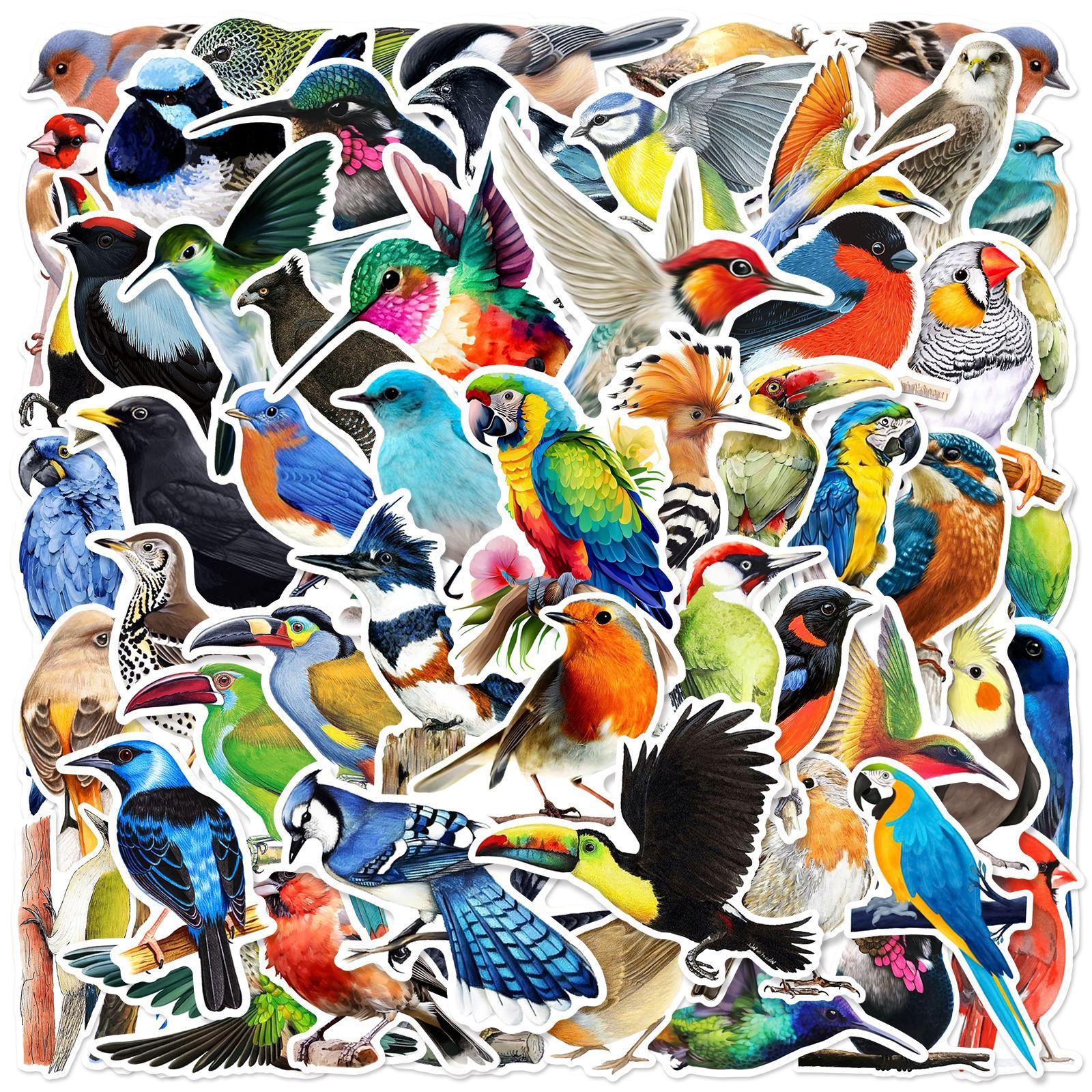 

50pcs Colorful Birds Animals Cartoon Stickers Waterproof DIY Laptop Phone Guitar Kids Toy Graffiti Decal