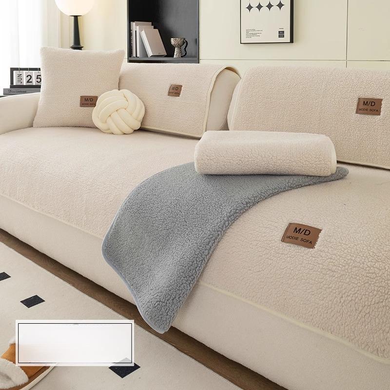 Плюшевый чехол на диваннаволочка Нескользящий чехол на диван Утолщенный чехол на диван Универсальный для четырех сезонов Для спальни офиса гостиной домашнего декора 7070cm 1219₽