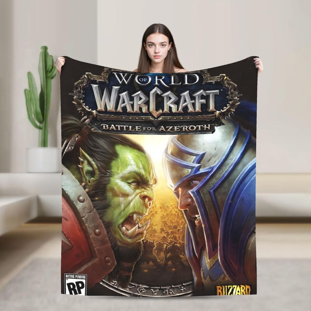 World of Warcraft Game Flannel Blankets Super Warm Throw Blanket for Outdoor Travel Office Aesthetic Bedspread Sofa Bed Cover