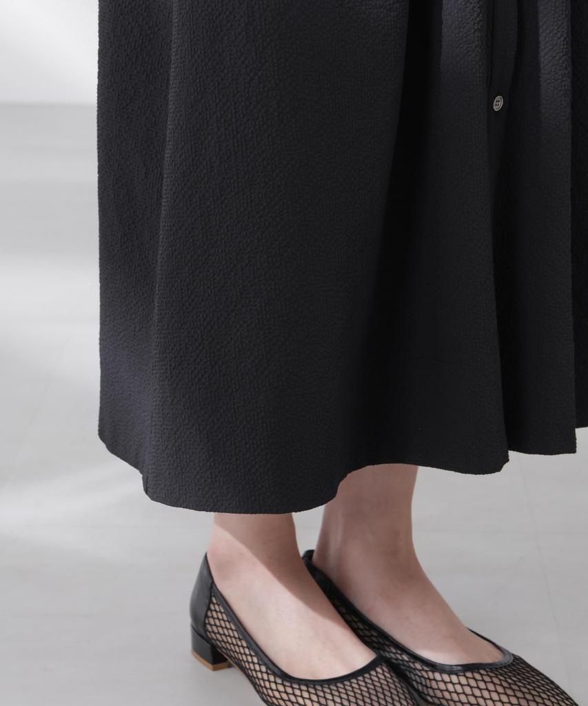 Nano Universe Ribbon Drawstring Soccer Shirt F Women's Dress, 010, Black, 669-5219318