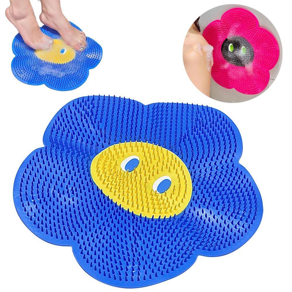 Suction Cup Silicone Bath Foot Brush Non-Skid Bath Back Cleaner Portable Foot Rubbing Board  Home