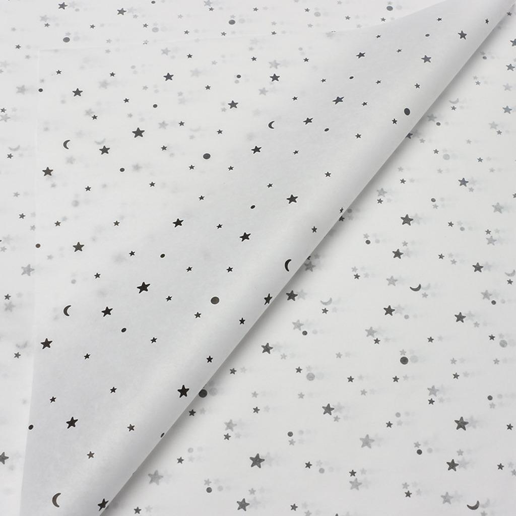 Star Moon Tissue Paper Minimalist Foil Printed Paper Floral Wrapping Paper Foil-Printed For Floral Studios Bouquet Wrapping