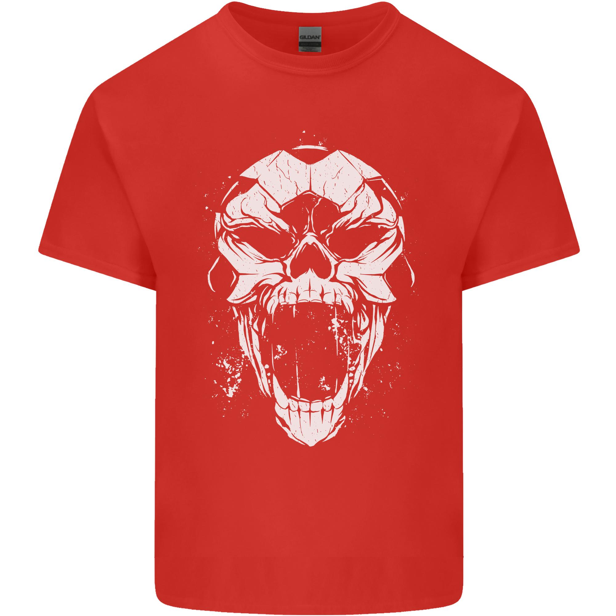 A Football Skull Footy Soccer Unisexs Light Cotton TShirt S