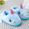 Fashion Warm Cotton Winter Women Home Slippers Soft Cartoon Unicorn Indoor Non-slip House Slippers Girls Cute Shoes Footwear