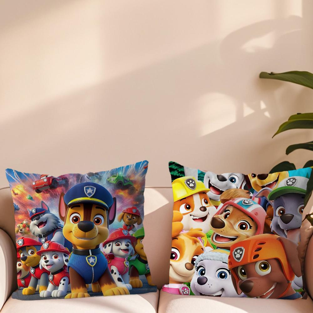 Cartoon P-Paws P-Patrol Pillow Case Living Room Accent Couch Back Support Square Lounge Restful Nap Companion