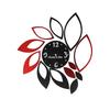 Removable Sticker Mirror Wall Clock Hollow Floral Design Self Adhesive Clock Decal  Home Wall Art