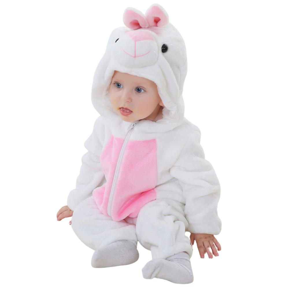 Piżama Onesie Przebranie Śpiochy Biały Króliczek Niemowlę 110: 90-95 Cm