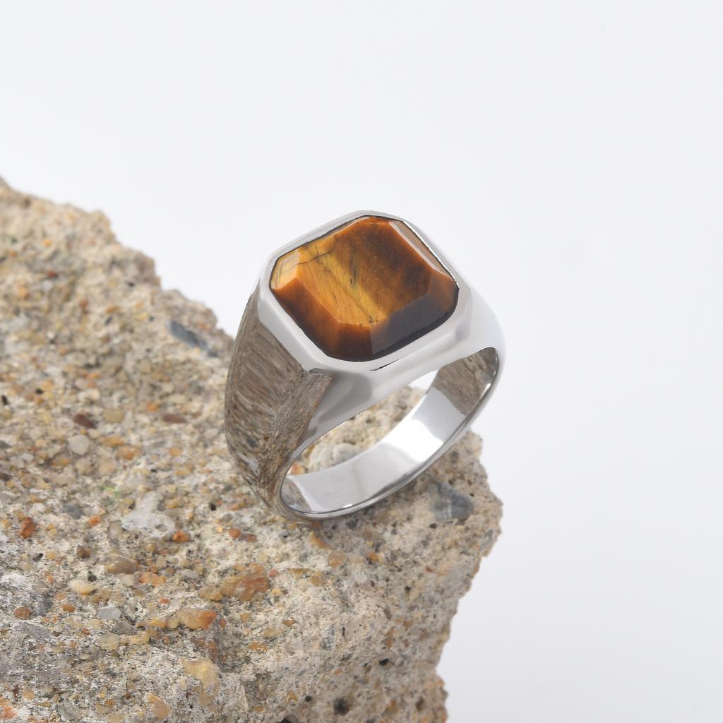 Men's/Women High Quality 316LStainless Steel Onyx Party Rings Fashion Trend Titanium Steel Ring  Jewelry