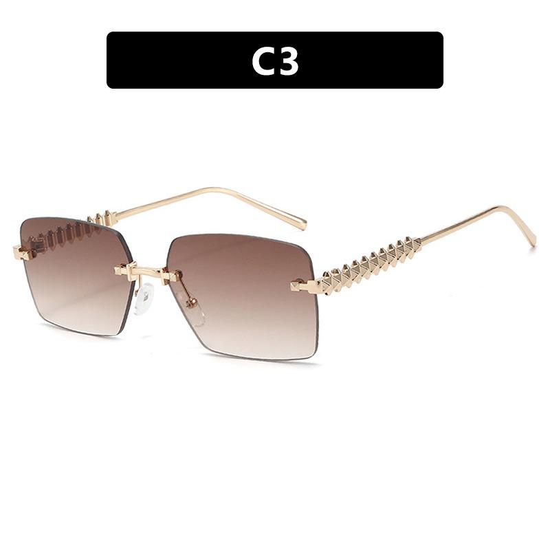 Ladies Sunglasses, Threaded Frameless Trimmed Sunglasses, Stylish Square Sunglasses
