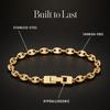 Bracciale da Uomo Donna in Acciaio Inossidabile Maglia Mariner Gonfia Placcato Oro 18K Senza Appannamento Ipoallergenico Catena a Maglie Ovali ad Ancora